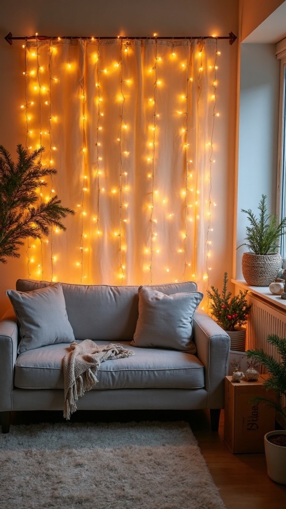 ambient lighting backdrop behind furniture