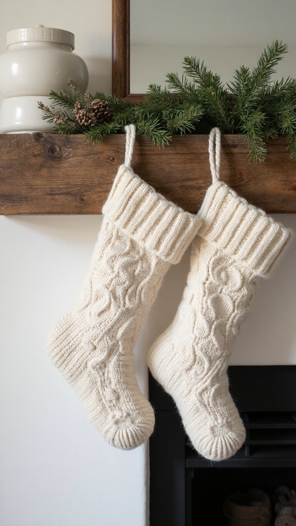 refined neutral cream colored farmhouse stockings