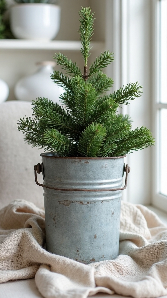 rustic galvanized charming holiday centerpieces