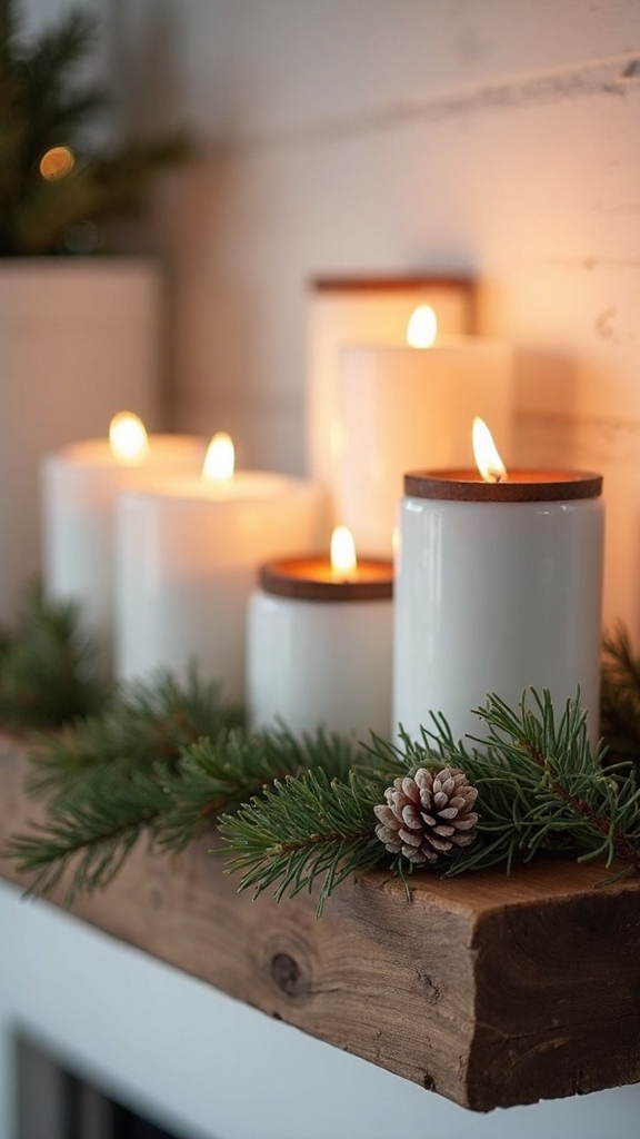 luminous organic sophisticated farmhouse candle arrangements
