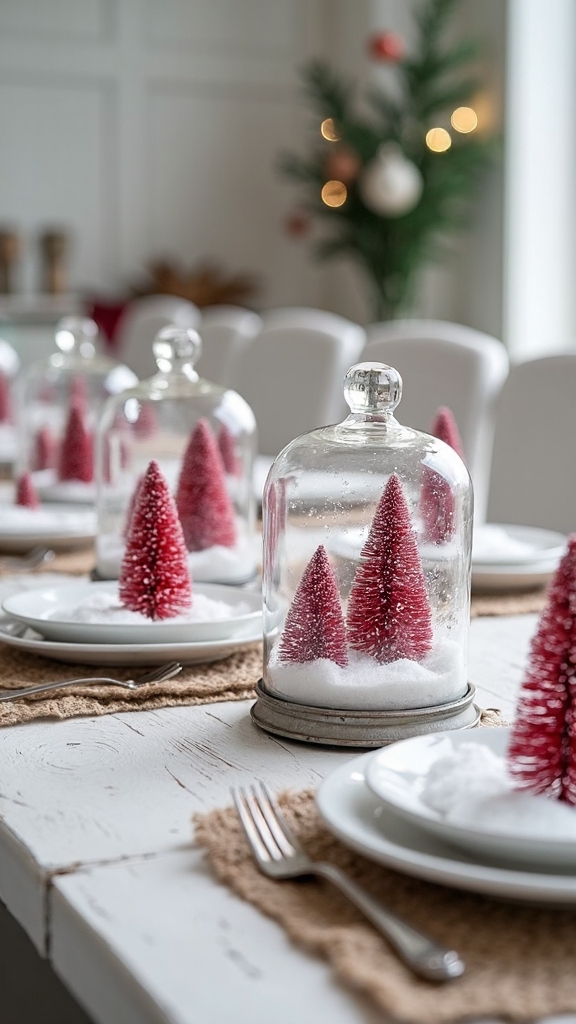 rustic christmas tree snow globes