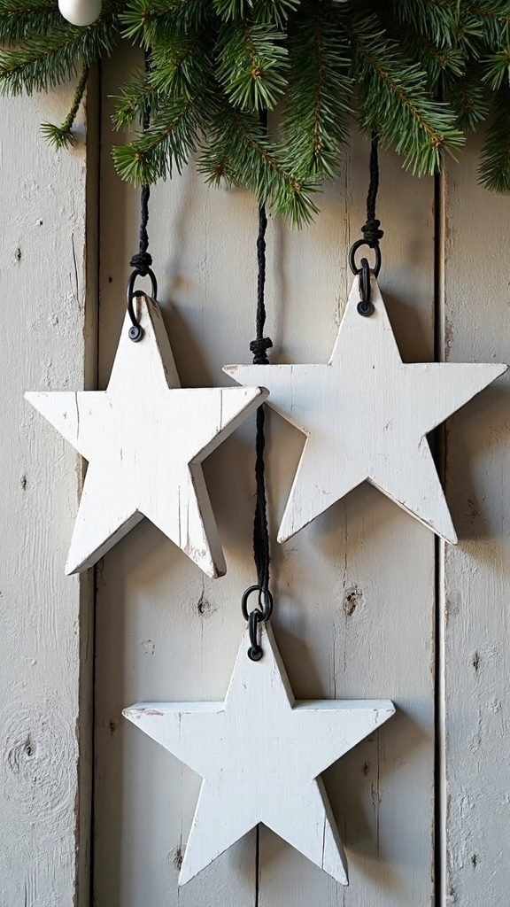 farmhouse chic wooden star wall decor