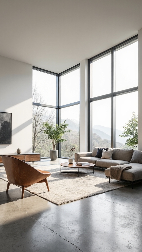 unadorned bright spacious minimalist