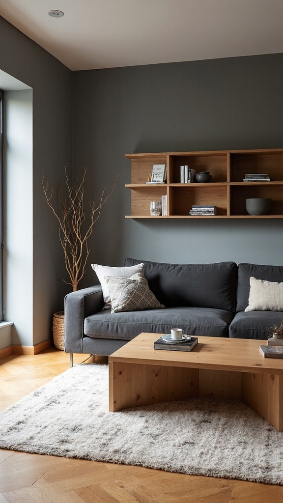 storm grey and honey oak living room