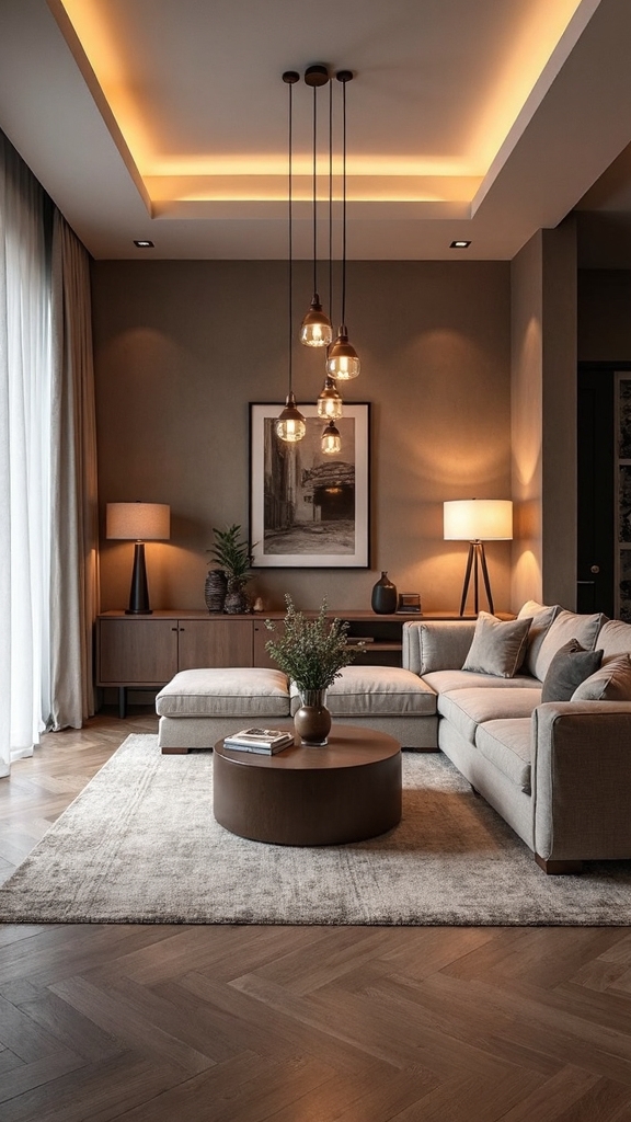 layered lighting creates room ambiance