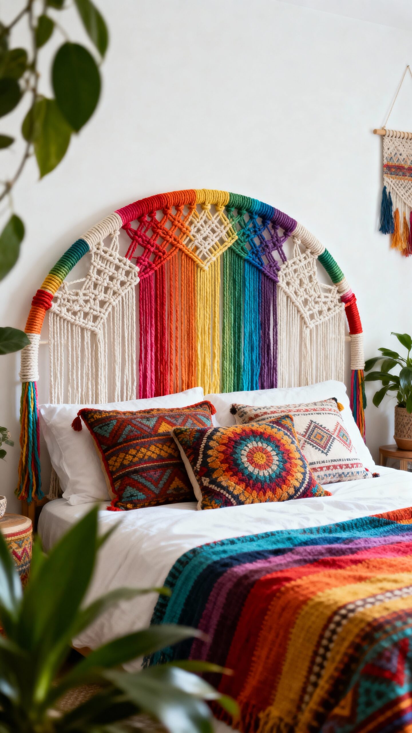 handcrafted bohemian textured personalized headboard