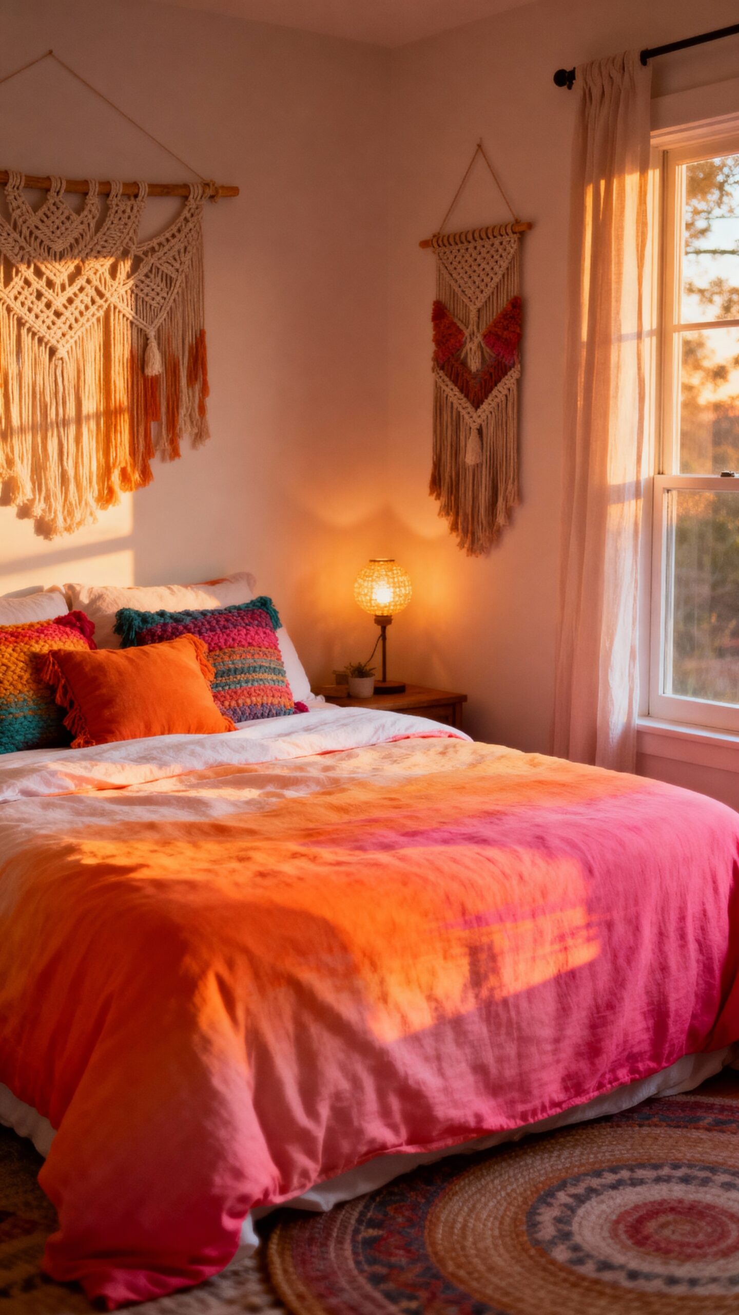 dreamy bohemian sunset ombr bedding