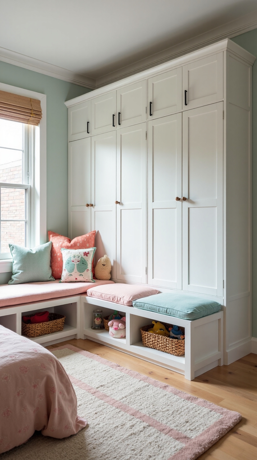 built-in storage benches