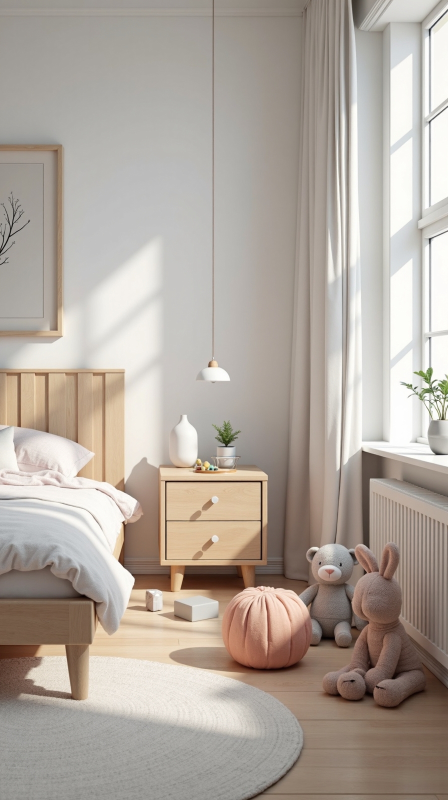 minimalist Scandinavian kids bedroom