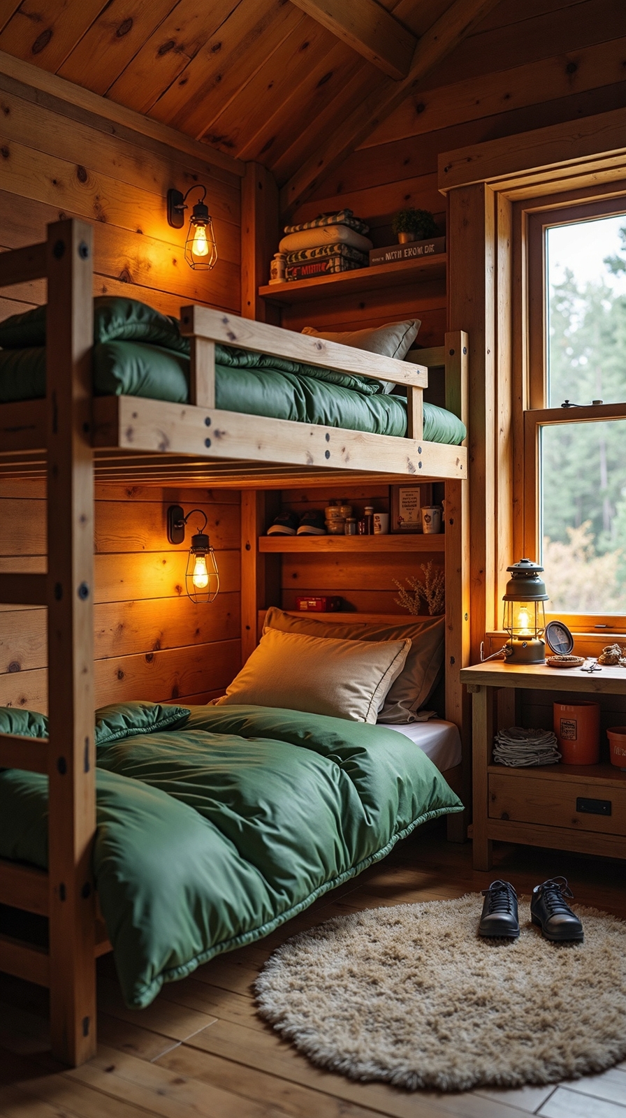 indoor camping themed bedroom