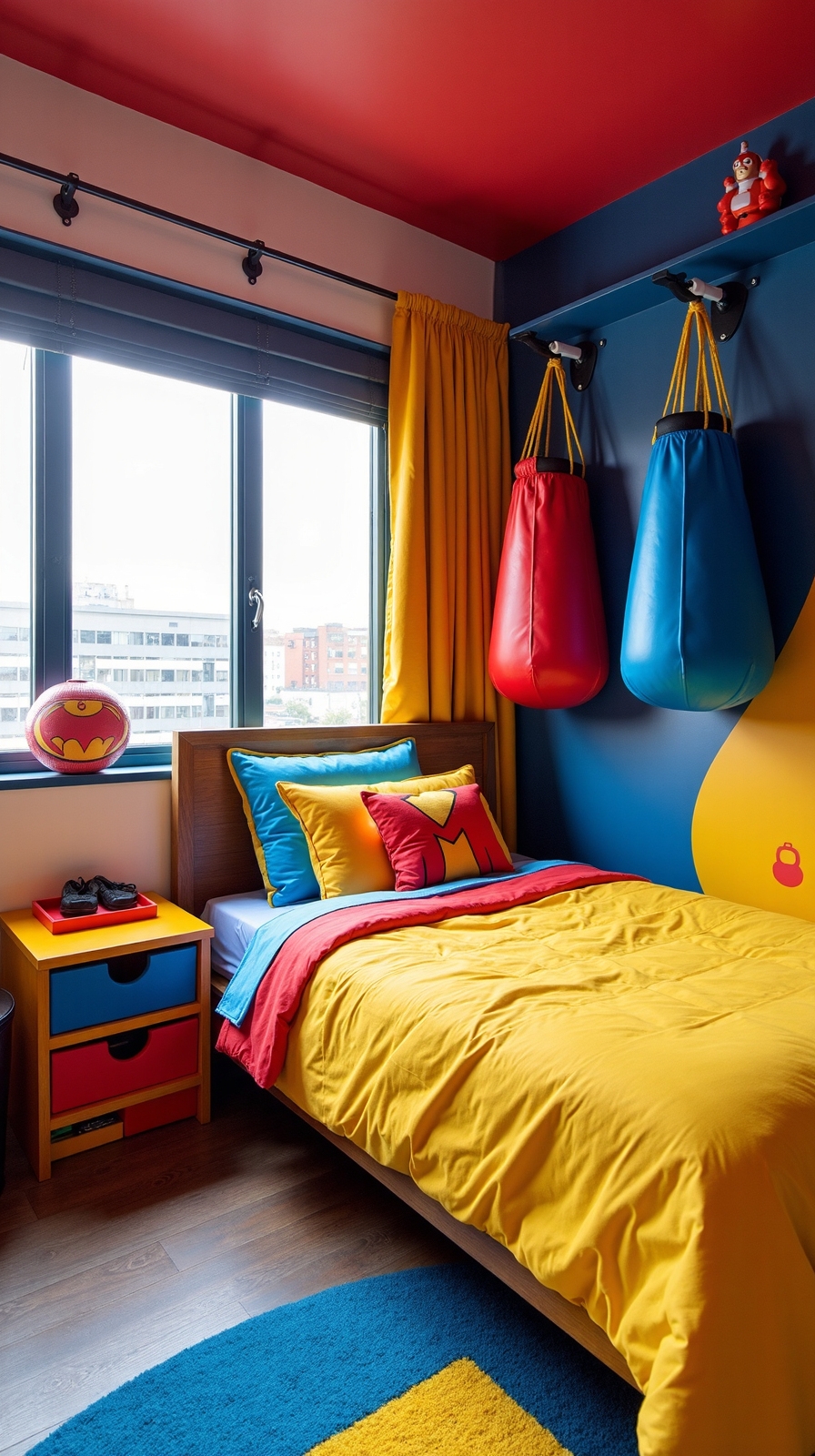 superhero training themed bedroom