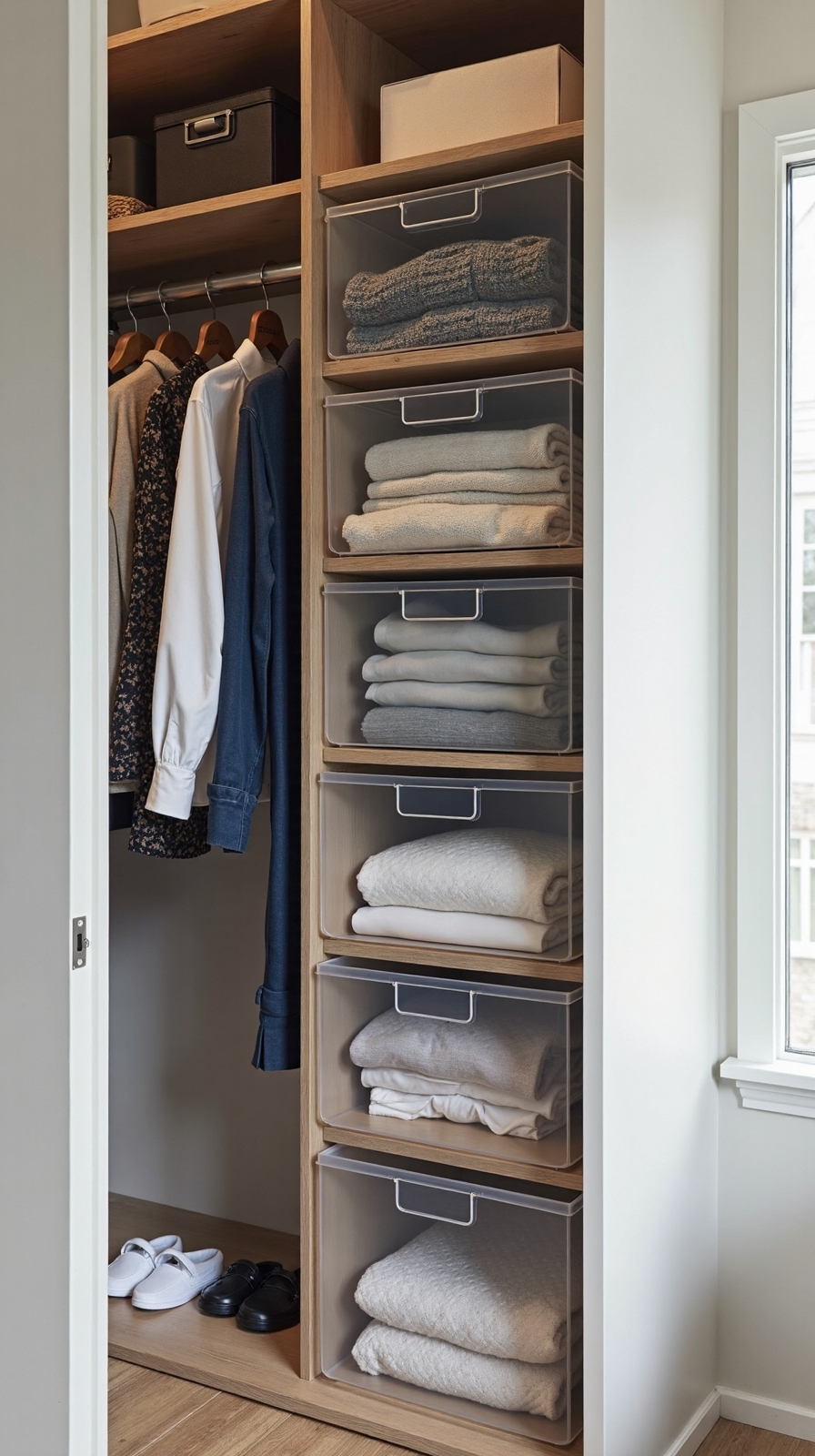 clear storage bins for organization