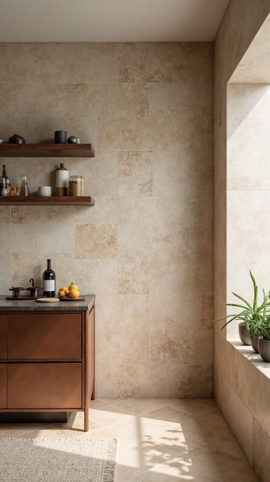 natural stone kitchen backsplash