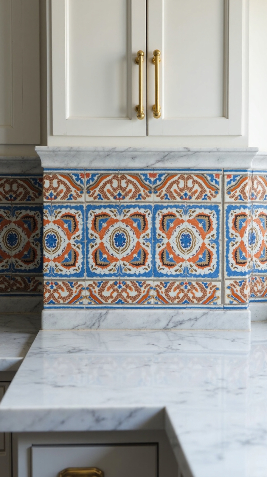 handcrafted quatrefoil decorative counter edging
