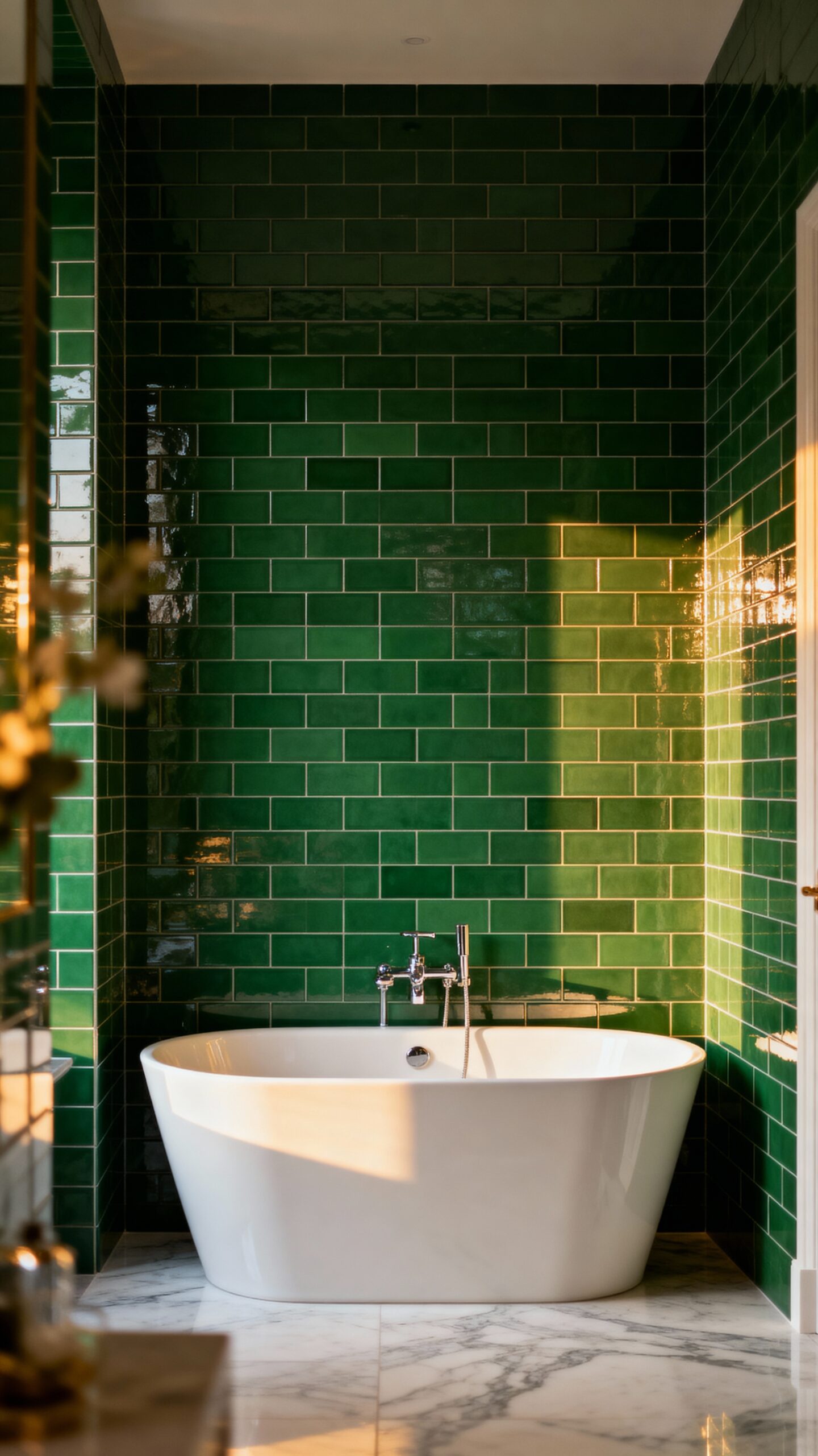 bold color drenching in bathroom design