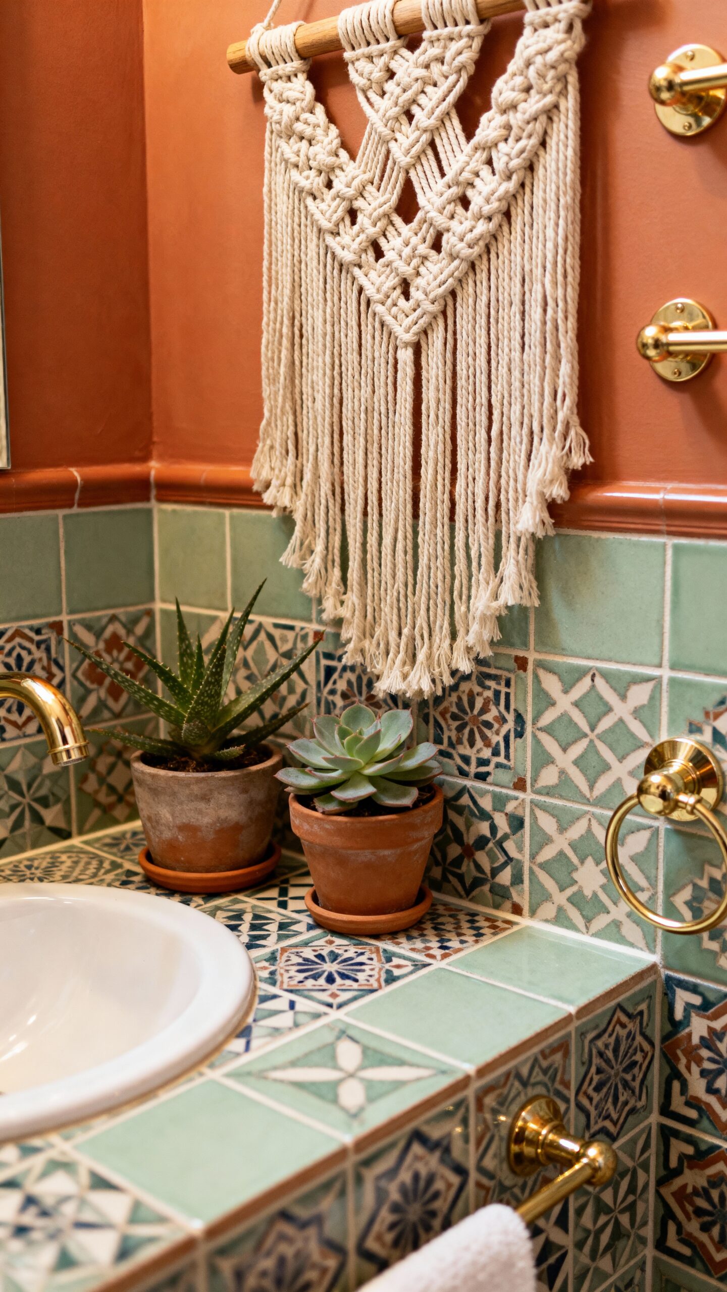 boho chic eclectic bathroom tiles