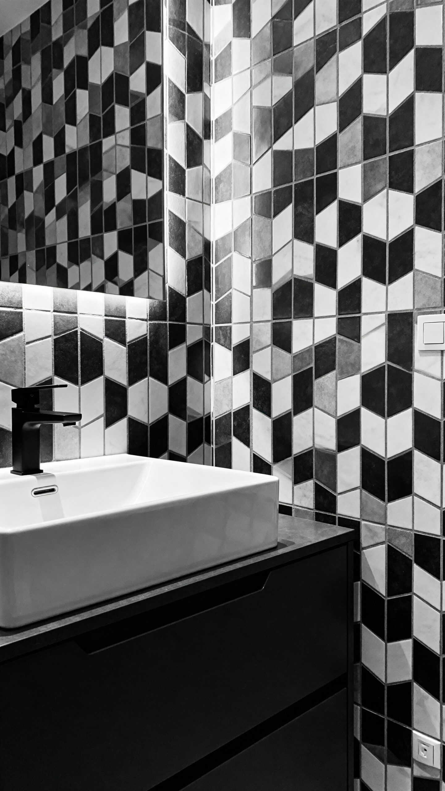monochrome tile patterns for sophisticated bathrooms
