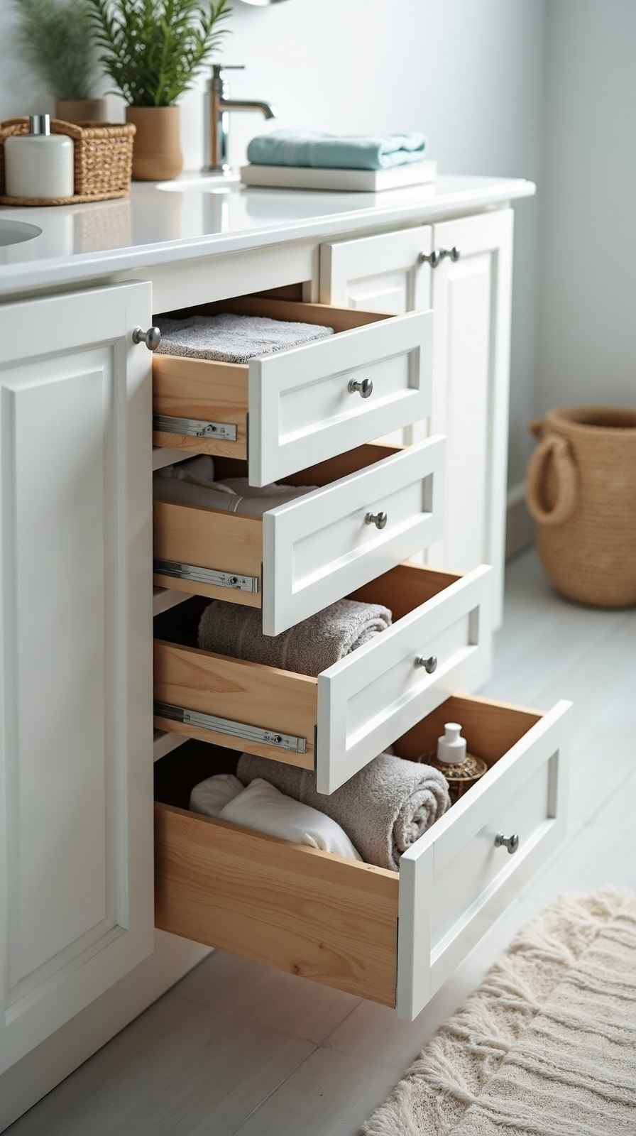 organized accessible customizable vanity storage