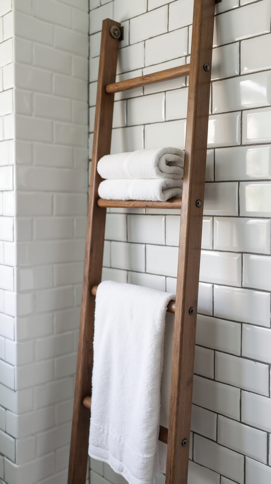 vertical space saving towel rack flexibility