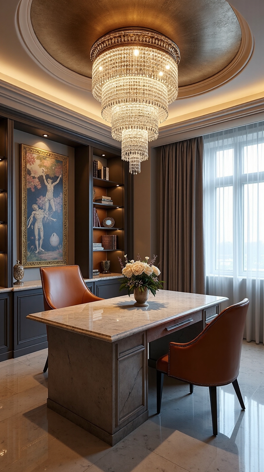 centerpiece crystal chandelier for office elegance