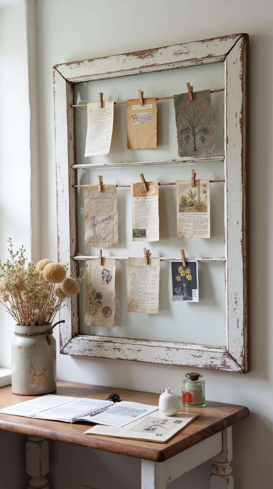 repurposed antique frame inspirational display board