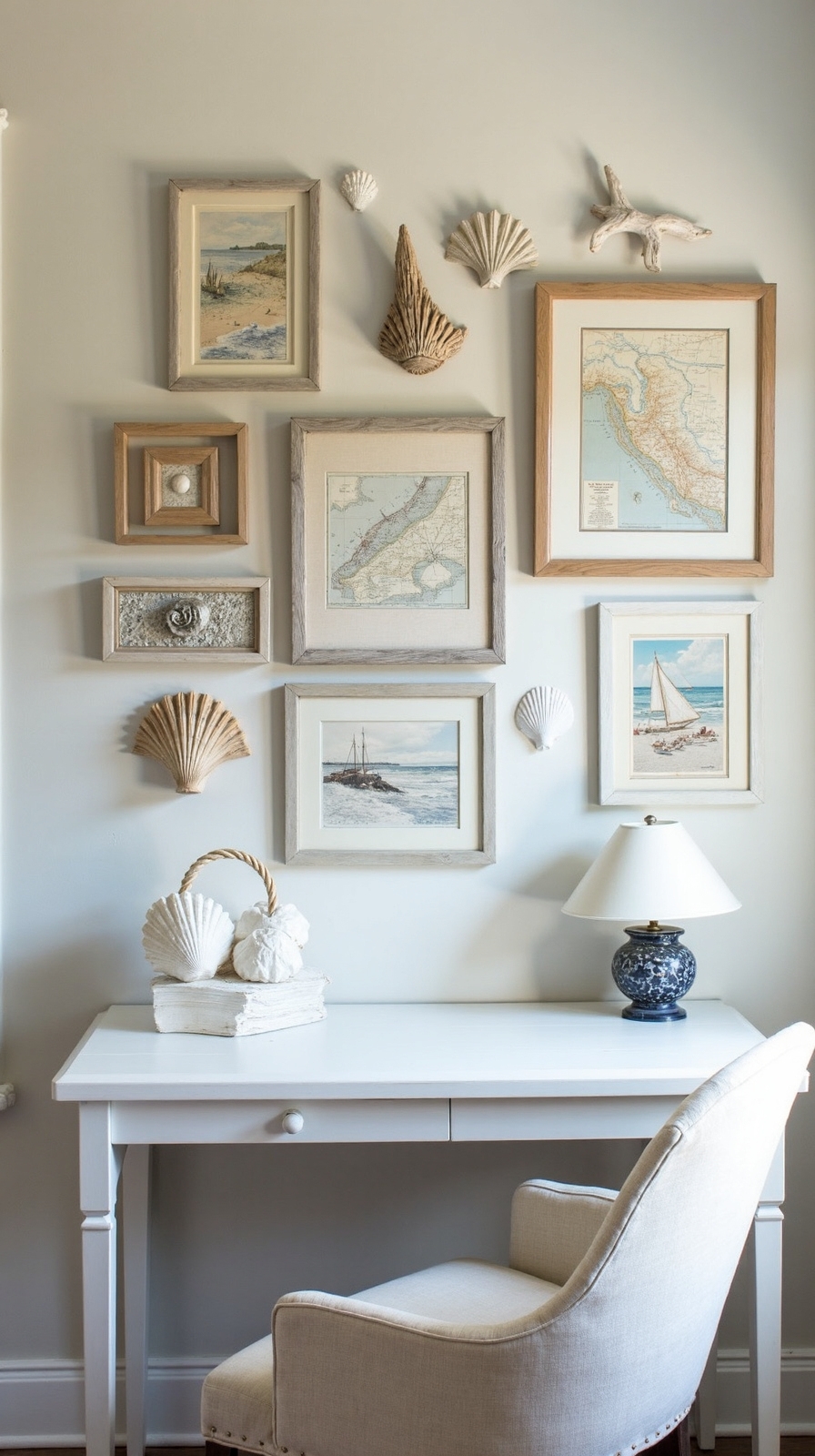 curate nautical art for coastal decor