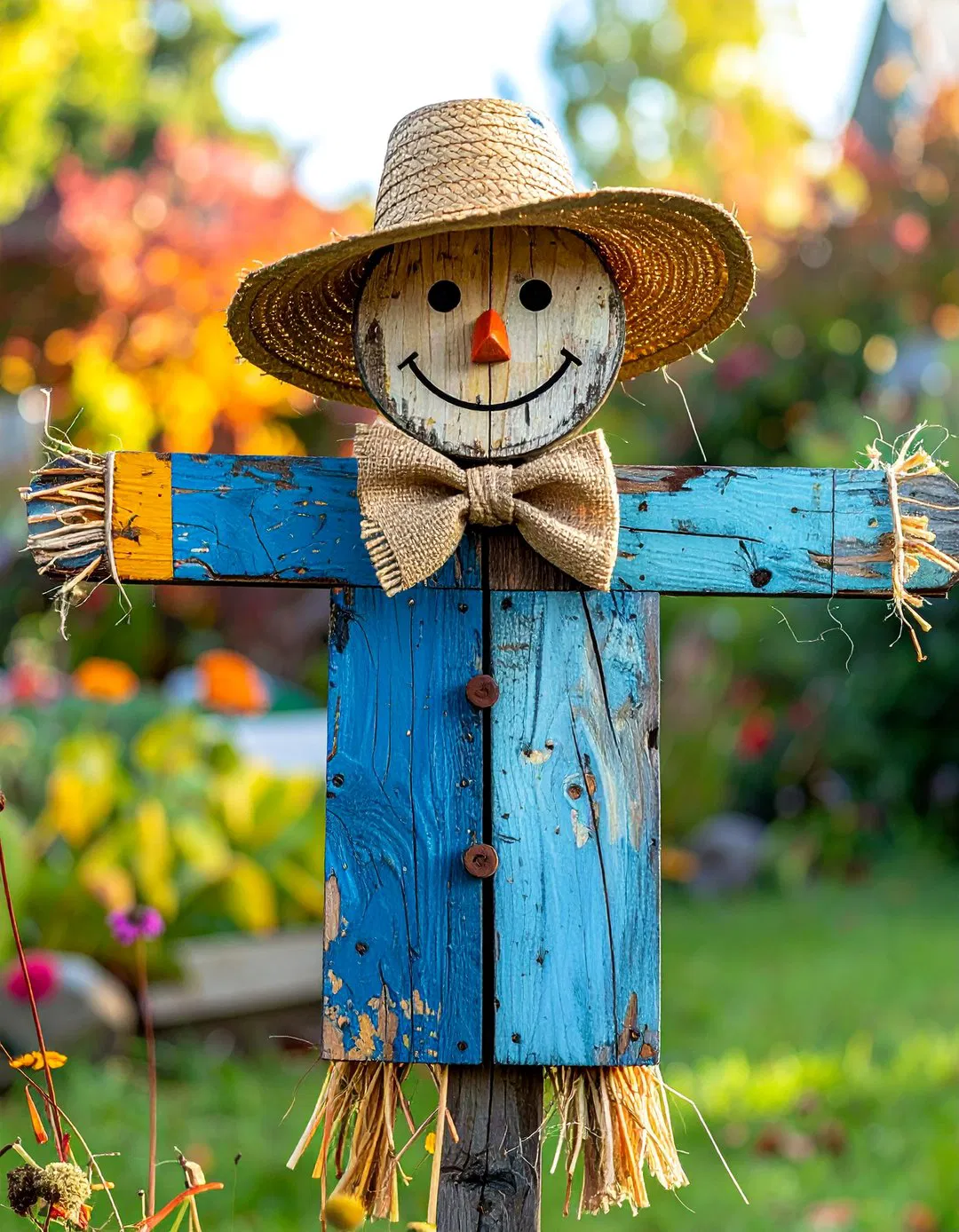 Wooden Scarecrow Yard Art