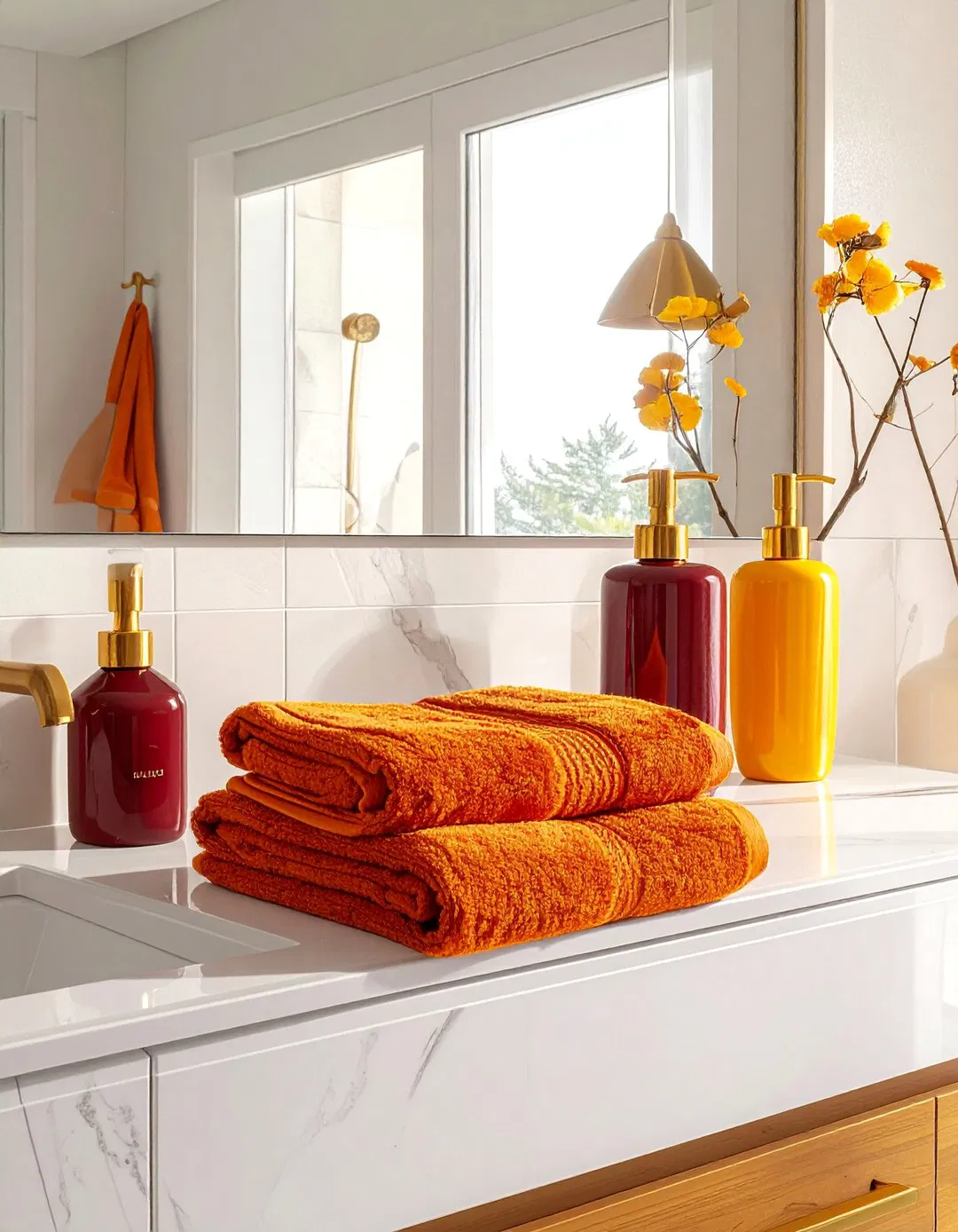 Warm Color Palette - Fall Bathroom Decor