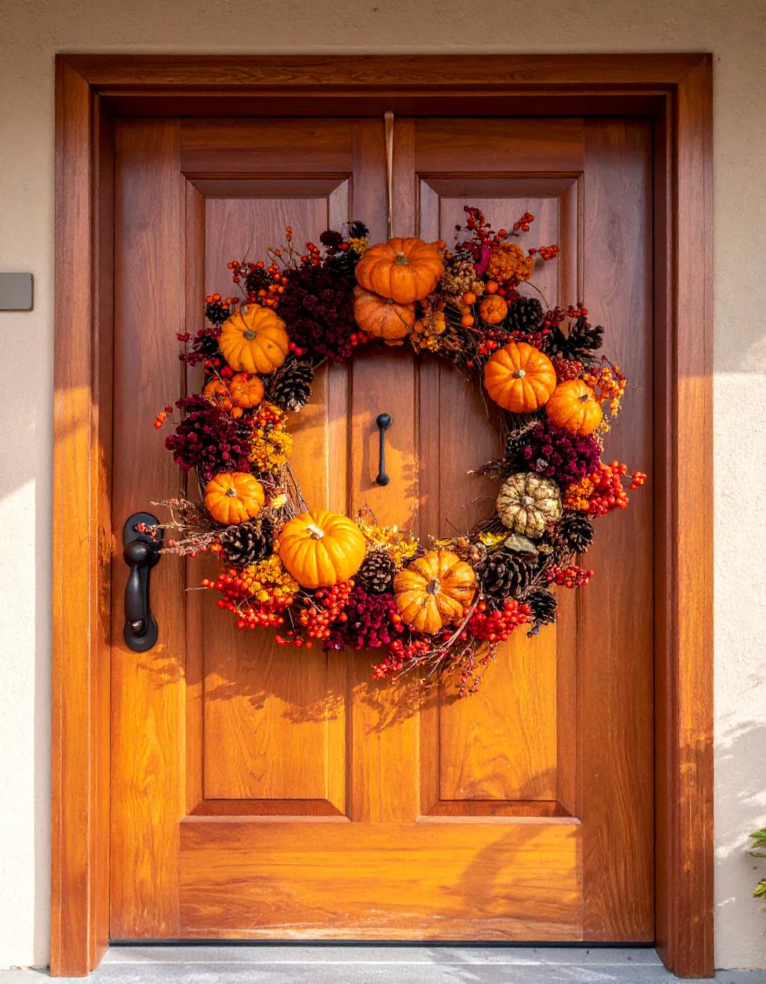 Rustic Wreath Arrangements - Fall Front Door Decor
