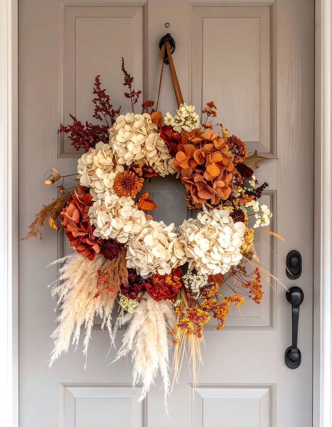 Dried Floral Swags - Fall Front Door Decor