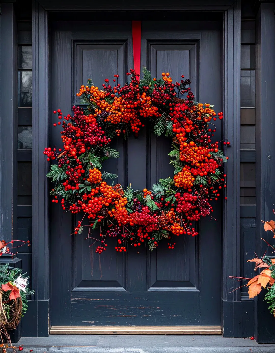 Berry Wreath Accent - Fall Front Door Decor