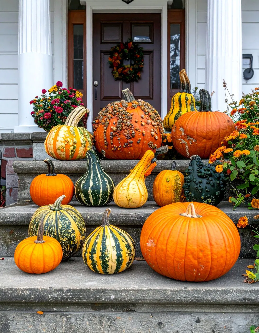 Gourd and Squash Variety - Fall Front Door Decor