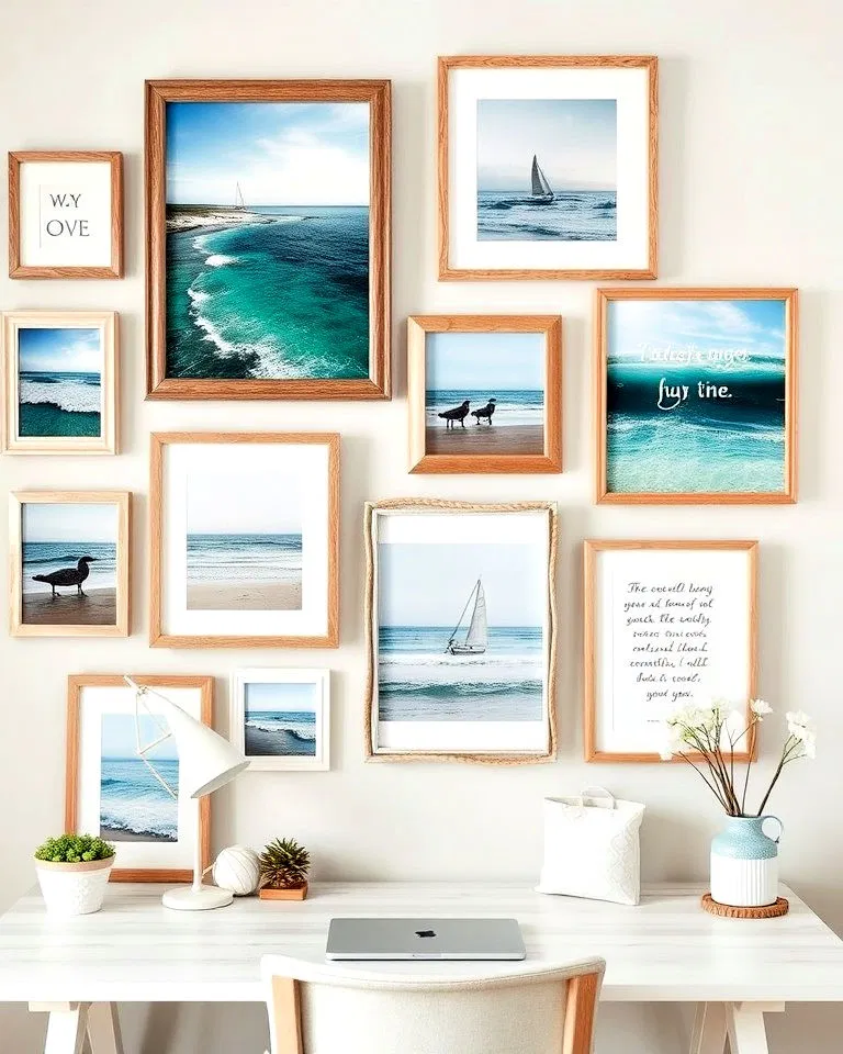 ocean themed gallery wall