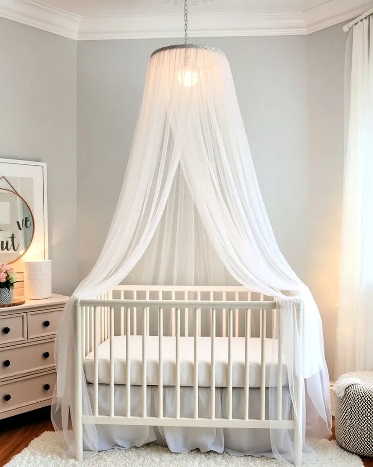 white crib canopy