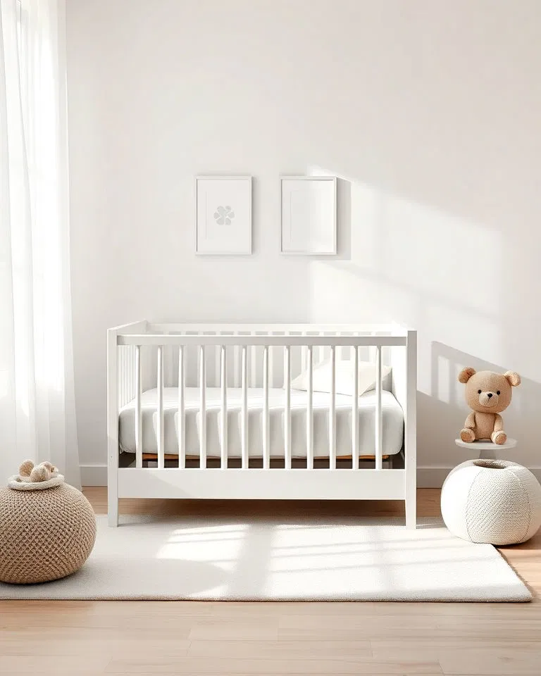 minimalist white crib