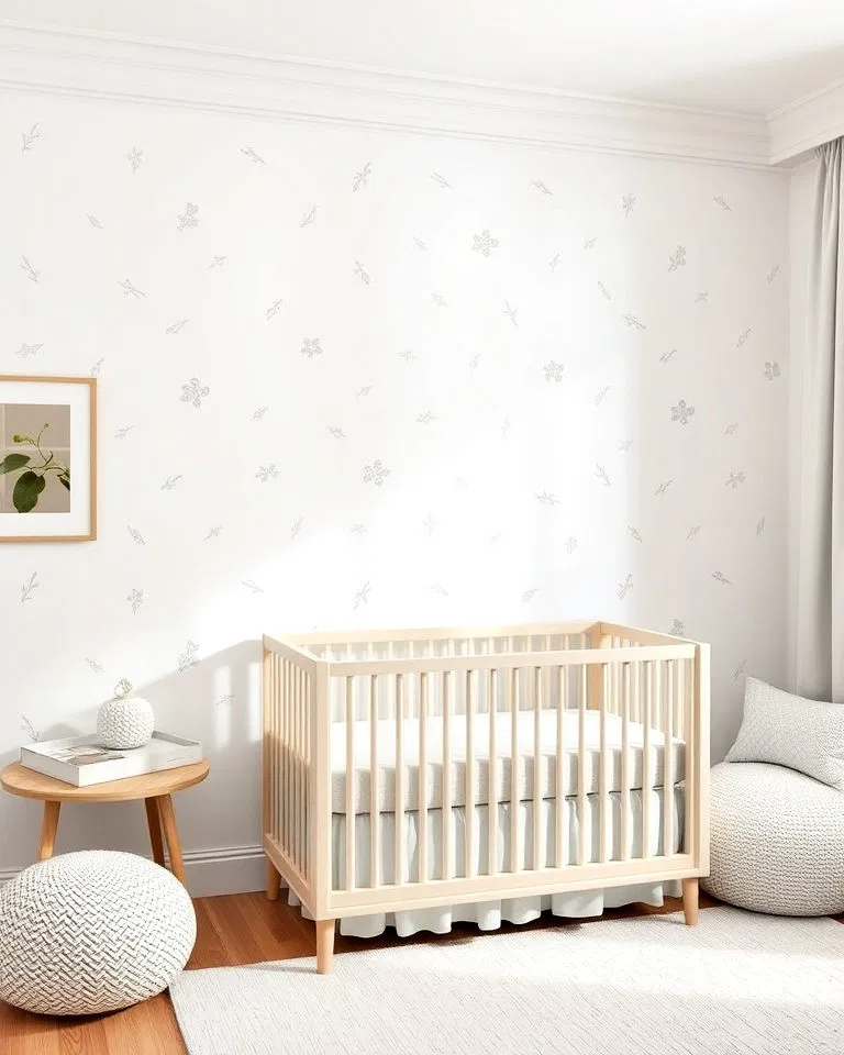 white accent wall with patterns