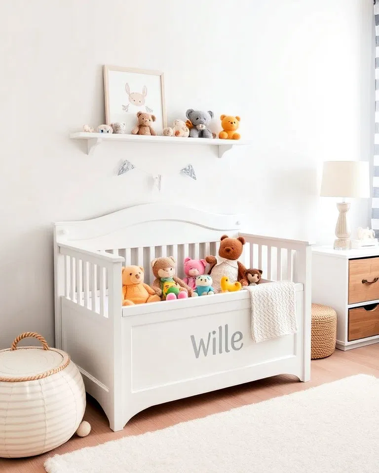 white toy chest with safety features