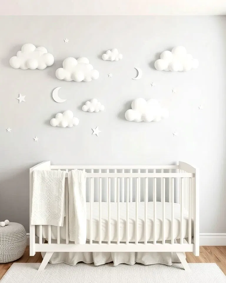 cloud themed nursery wall decor
