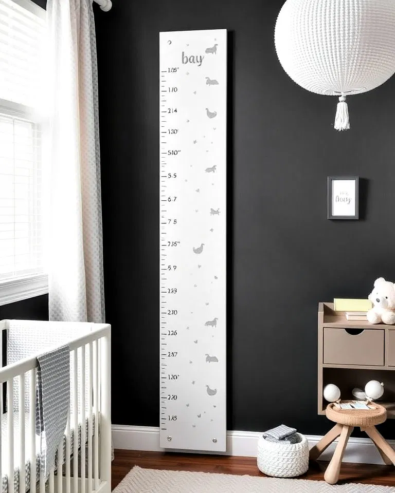 white growth chart nursery