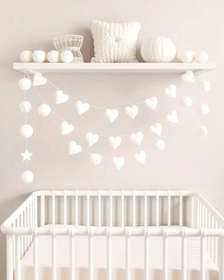 white decorative garland in nursery
