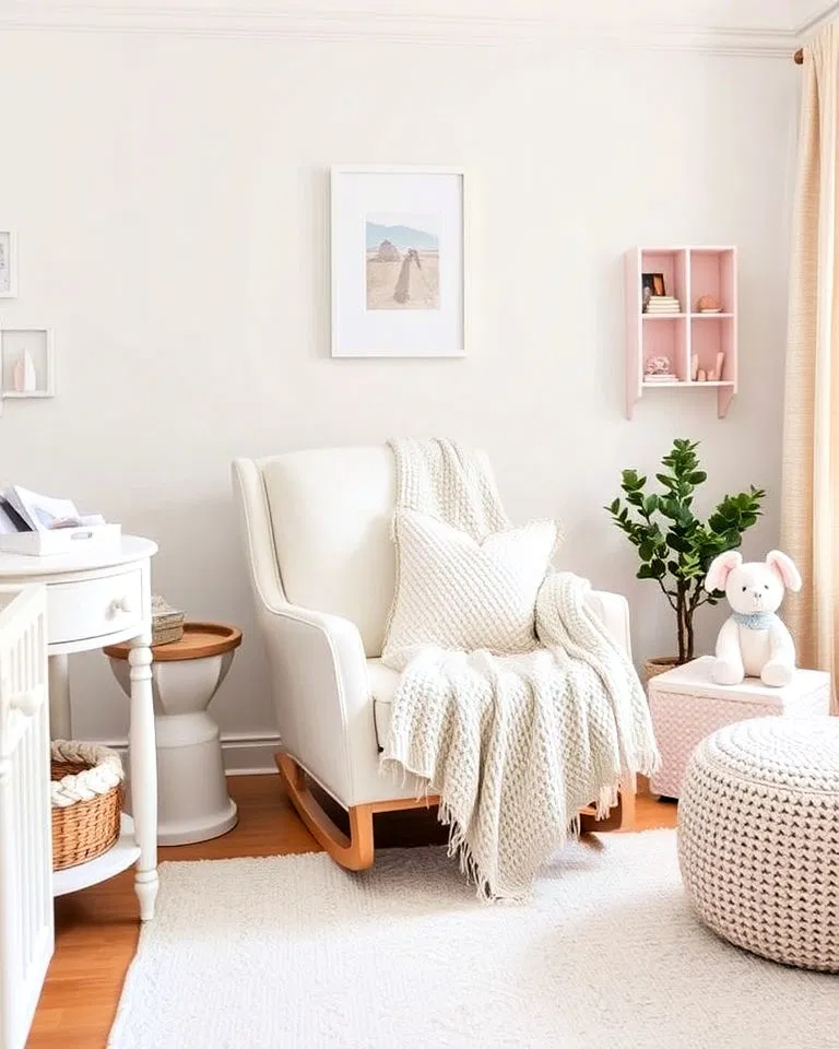 white armchair with cushions