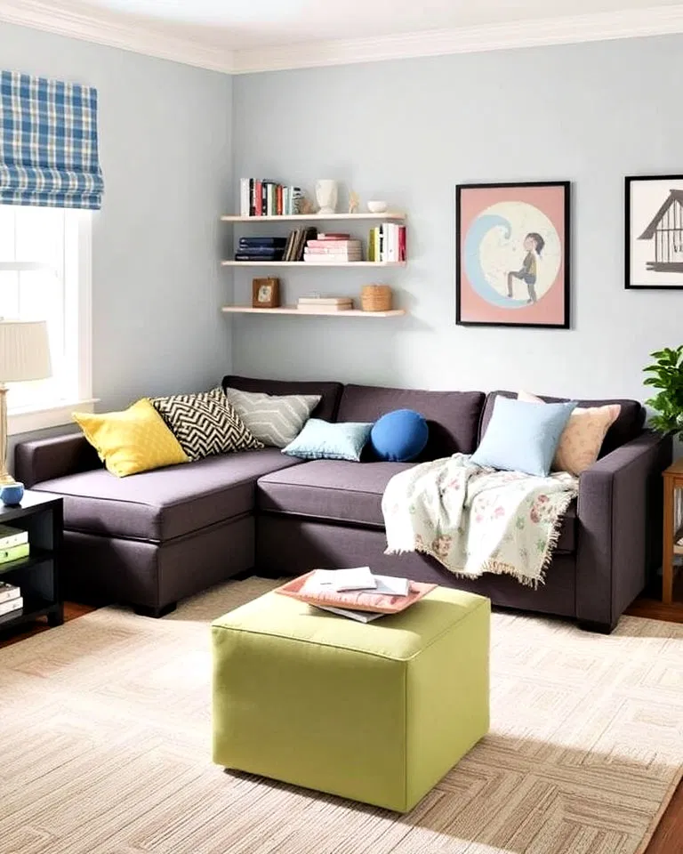 Dual-purpose furniture in shared kids' room