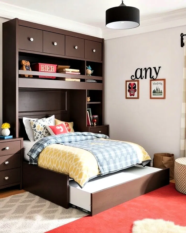 Trundle beds in shared kids' room