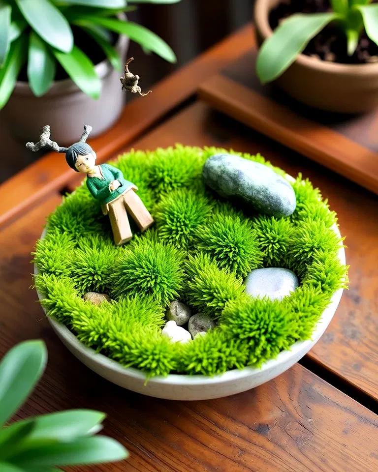 Moss covered Zen dish