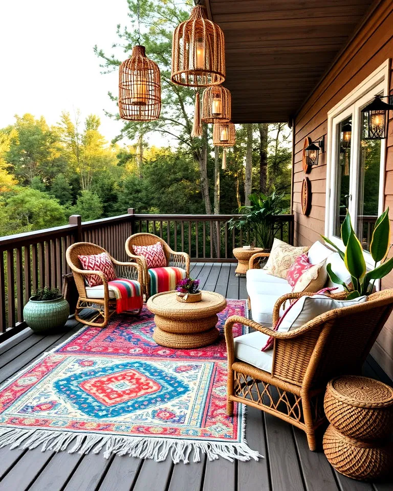 boho-inspired outdoor lounge