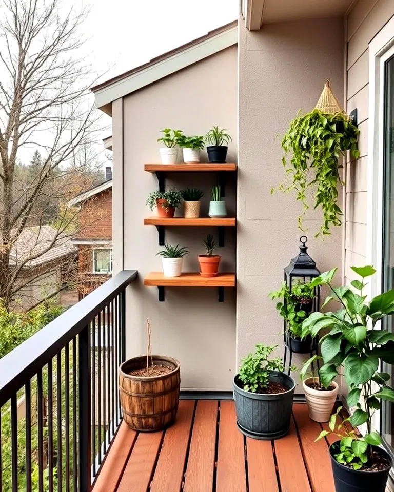 floating shelving for deck decor