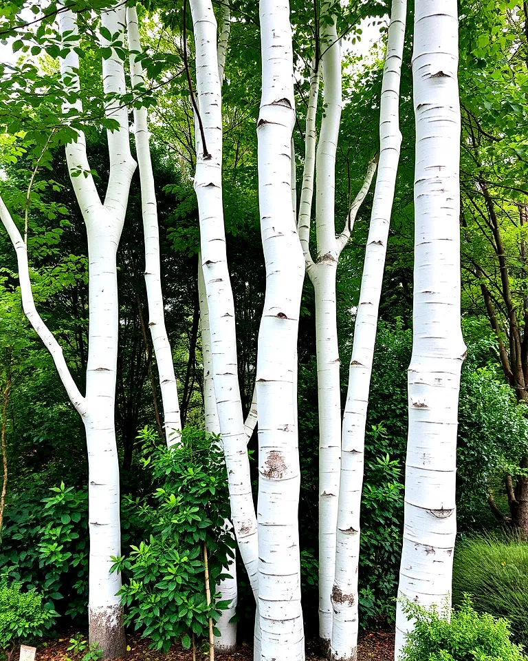 Himalayan birch with snowy white bark