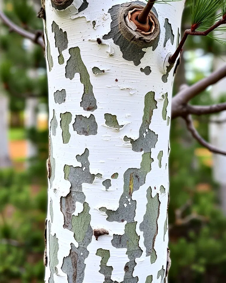 Lacebark pine with mosaic bark pattern