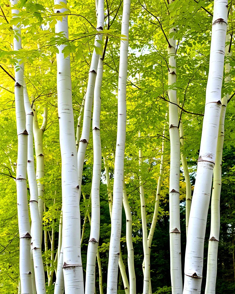 Quaking aspen with smooth pale bark and dark knots