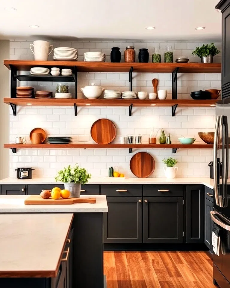 open shelving kitchen design